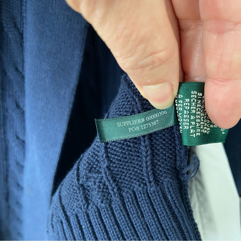 Lauren Ralph Lauren Navy Cable Knit Cardigan - Picture 6 of 9